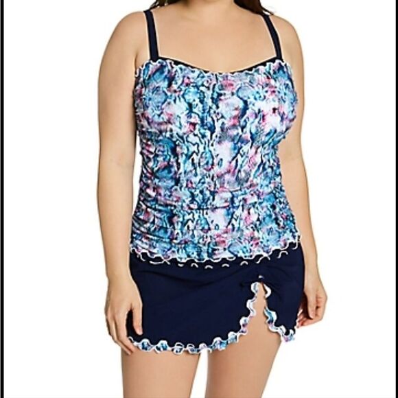 Profile by Gottex Snake Charm Multi Underwire D-E Cup Tankini Top Size 3… - Picture 16 of 16